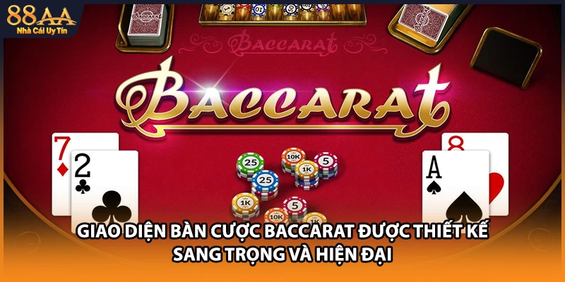 Giao diện bàn cược Baccarat được thiết kế sang trọng và hiện đại